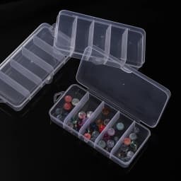 1pc 5 Grids White Plastic Storage Box Transparent Dustproof Organizer for Earring Jewelry Hair Accessories Bead Rings Containers