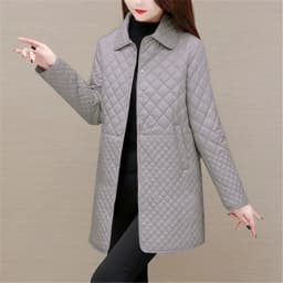 Medium to Long Lightweight Cotton Jacket for Women Autumn Winter Middle-aged Elderly Cotton Jacket for Women Small Cotton Jacket