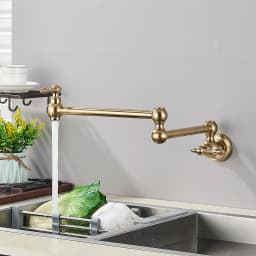 Chrome Black Wall Mounted Faucet Single Cold Water Tap 360 Rotating Spout Washing Faucet Folding Neck Bathroom Kitchen Tap