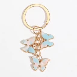Cute Keychain Colorful Butterfly Key Ring Enamel Flying Animals Key Chains For Women Girls Handbag Accessorie Handmade Jewelry