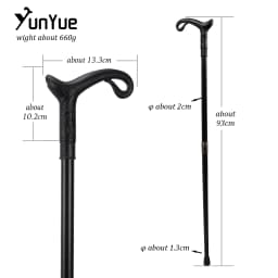 Matte Black Curve Line Type Walking Cane Lady Fashion Decorative Walking Stick Gentleman Vintage Elegant Cane Cosplay Props 93cm