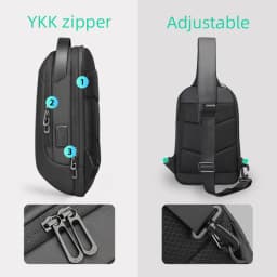 Mark Ryden Shoulder Bag for Men Water-repellent Sports Chest Bag Anti-theft Crossbody Bags USB Charging Messenger Bag