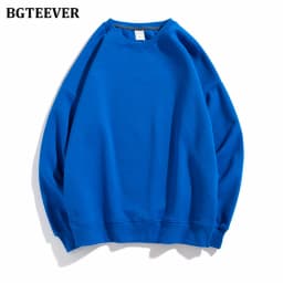 BGTEEVER Casual O-neck Loose Women Pullovers Spring Autumn Long Sleeve Basic Cotton Sweatshirts for Women