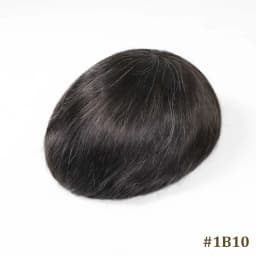 0.08-0.10MM Full Skin PU Toupee For Men V Loop Human Hair Men's Wigs #1B Men Capillary Prosthesis Hair Unit Replacement