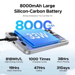 DOOGEE M30 Pro Smartphone Android 16 6.88'' HD+Screen 1.3'' Rear Display Octa Core Mobile Phone 64GB+256GB 8000mAh 64MP 33W NFC