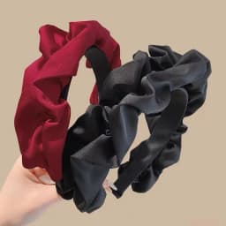 Solid Color Wide-brimmed Pleated Headband for Women Elegant Face Wash Hairband Fashion Girl Hair Accessories Hair Tie