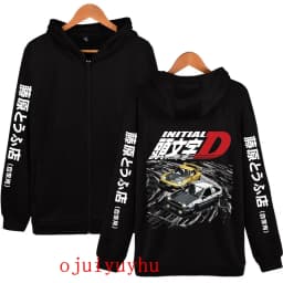 AE86 Zip Up Hoodies Initial D Korean Style Zippper Jackets Sweatshirts Anime Gothic Y2k Pullovers Mange Vintage Streetwear