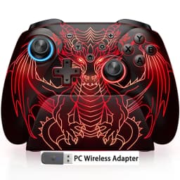 Dinofire Wireless Bluetooth RGB Controller for Nintendo Switch/Switch OLED/Lite Mobile Wired PC Gamepad Multi-Function Joystick