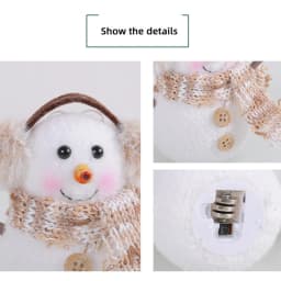 Christma Snowman Ornament with Built-in Light Plush Snowman Doll Night Light Table Decoration Set Battery Christmas Gift