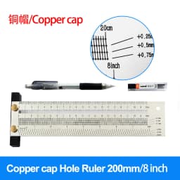 Multifunction Copper Cap Scale Ruler T-type Hole Ruler High-precision Carpenter Scribing Mark Line DIY Carpenter Measuring Tool