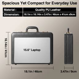 Briefcases for Men, Anti-Theft Dual Lock Briefcase with 16 Inch Laptop Compartment, Waterproof Faux Leather, Brief Cases Men wit