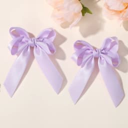 2pcs/set Large Satin Ribbon Bows Hair Clip for Women Girls Sweet Ponytail Holder Bowknot Hairpin Barrettes Hair Accessories Gift