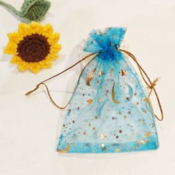 25/50/100pcs Moon Star Organza Gift Bags Multicolor Mesh Pouches for Christmas Wedding Party Candy Gift Packing Bags Wholesale