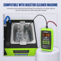 MRCARTOOL V30 Fuel Injector Tester Cleaner 6 Pulse Modes DIY Cleaning Tool Kit 12V Car Fuel Injector Flush Cleaner Adapter