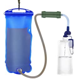 Outdoor Survival Water Filter Straw with Gravity Water Bag Filtration System Portable Water Purifier Emergency Accessories