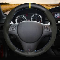 Customized Car Steering Wheel Cover Black Suede Steering Wheel Braid For BMW M Sport M3 E90 E91 E92 E93 E87 E81 E82 E88 X1 E84