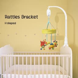 Rotating Baby Crib Rattle Toy Clip Bracket Infant Bed Stroller Bell Hanging Rack