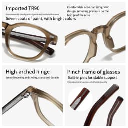 High Quality Spectacles Frame Unisex Ultralight TR90 Ellipse Rivet Glasses Frame High Definition Anti Blue Light Optical Eyewear