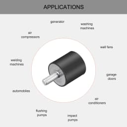 2Pcs M4 M6 M8 Rubber Shock Mounts Metal Anti Vibration Bobbin Isolator Damper Type VE Rubber Vibration Isolator for Water Pumps