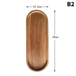 Solid Wood Round Dessert Plate Japanese-style Wooden Coffee Wooden Tray Snack Dried Fruit Plate Oval Tea Tray Kitchen Supplies