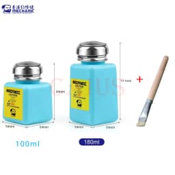 MECHANIC TZ01 Liquid Alcohol Bottle Press Pumping ESD Fluid Dispenser Metal Cap Plastic Container for PCB Motherboard Clean tool