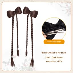 2 Pcs Bow Claw Clip Braided Ponytail Synthetic Hair Heat Resistant Fashion Hair Accessories for Women Daily Styling