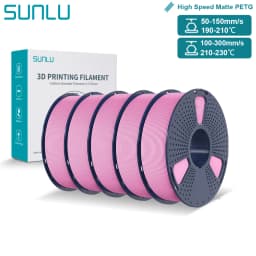 SUNLU High Speed Matte PETG Filament 1.75mm High Toughness Easy Print Fast 3D Printing Material Durable Smooth Finish 1KG Spool