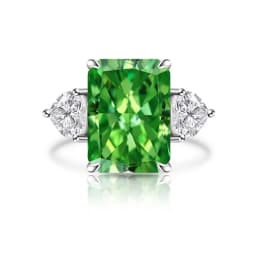 925 Sterling Silver Shiny Colored Ice Flower Cut Zircon Large Carat Ring for Ladies Gorgeous Elegance Fashion