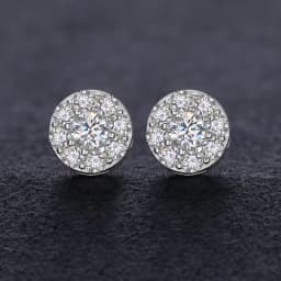 Round Moissanite Diamond Ear Studs Earring Pass Diamond Test Moissanite Stud Earrings For Women Man Sterling Silver Jewelry Gift