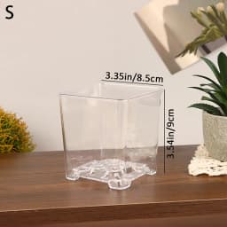 1Pc S/M/L Highly Transparent Flower Pot Plant Nursery Pots Acrylic Orchid Decorative Square for Plants Garden Orchids