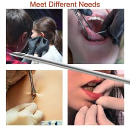 100/5PCS Body Piercing Needle 12G 14G 16G 18G 20G Surgical Steel Sterile Disposable Ear Nose Navel Nipple Lip Piercing Tool