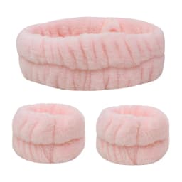 Velvet soft elastic headband face washing and makeup headband hair tie face washing waterproof wrist strap and heanband set
