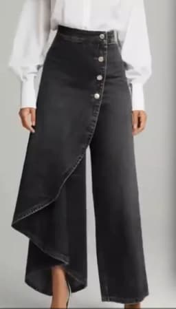 2026 New Women's Casual Wide Leg Pants Spring Fashion Breasted Design Ladies Slim Trousers Vintage Imitation Denim Women Pants