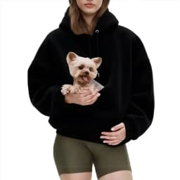 Women Solid Hooded Fleece Oversized Pullover Sweatshirt With Pet Pocket Autumn Winter Casual Top Ladies Cozy