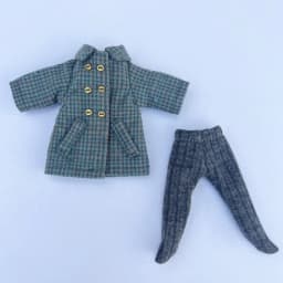 New Ob11 Clothes Plaid Windbreaker Coat Long Coat Pants Doll Warm Clothing For Molly,Gsc Body, Ymy, P9, Obitsu11, 1/12 Bjd Doll