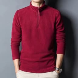 2025 New Men's Fleece Lined Thickened Long Sleeve Zipper Hoodie Half High Collar Warm Sweatshirt Casual Style Autumn Winter T...