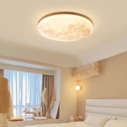 Moon Ceiling Lamp 12W  24W 36W Solid Wood Led Ceiling Lamp for Bedroom Living Room Dining Room Home Decor Indoor Lights Lighting