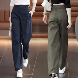 Army Green Wide-Leg Overalls Pants Women Spring Autumn 2026New Drape High Waist Trousers Loose Slim Narrow Straight Pants Female