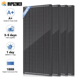 RVPOZWER 18BB 100W Solar Panels A+ N-Type Solar Cell for Household Outdoor Camping 23.2% High-Efficiency Farm PV Power