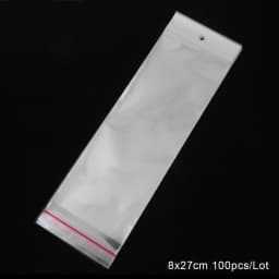 100Pcs 5x10.5cm-8x27cm Opp Bag Self Adhesive Clear Transparent Plastic Storage Bag With Hang Hole Jewelry Gift Packaging Pouches