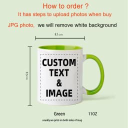 Custom Photo and Text Coffee Mug - Personalized Tea Cup Mugs for Valentine's Day, Christmas Gift