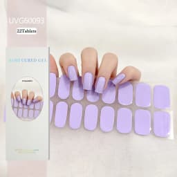 16/20/22Tips Semi-Cured Gel Nail Patch Adhesive Sliders Long Lasting Full Gel Nail Stickers DIY Manicure Harden In UV Lamp Need