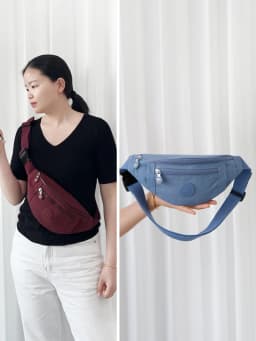 Casual Unisex Lightweight Nylon Waist Bag Versatile Multi-Purpose Leisure Crossbody Bag for Daily Use Soft Foldable Waterproof