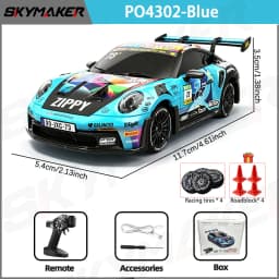 JXC PO4302 1:43 Mini High Speed 4WD RC Drift Racing Car 2.4G 20KM/H Full Proportional Throttle 8‑Color LED Light Hobby Toy Gift