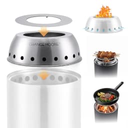 Goture Stainless Steel 7" Secondary Burn Smokeless Tabletop Fire Pit Cap Portable Camping Stove DIY Outdoor Cooking Accessory