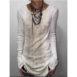 Vintage Retro Visual Punk Rock Personality Y2K Snake Skin Pattern Long Sleeve T-Shirt Women's Autumn Top Sub-Culture Fashion