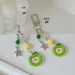 Christmas Phone Strap Red Apple Keychain Cute Gift for Women Girls Phone Accessories Bag Charm