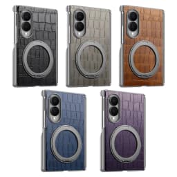 Luxury Magnetic Crocodile Pattern Leather Case for Samsung Z Fold 8 Wide Shockproof for Magsafe Central Axis Protection Cover