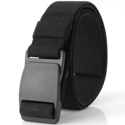 Elastic Adjustable Metal-Free Stretch Belt Security-Friendly with Plastic Buckle for Men Designer Stretch Jeans Belt