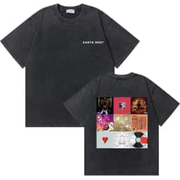 Washed Vintage Rapper Kanye West Graduation Bear Graphic T Shirt Men Pure Cotton T-shirt Men's Hip Hop Fashion Oversized Tshirt